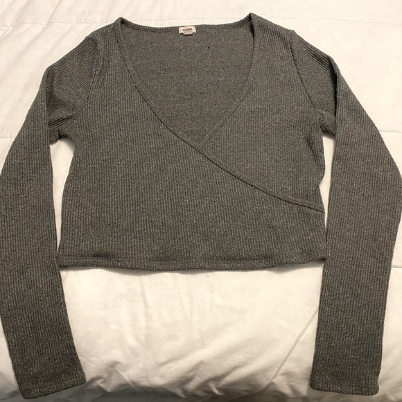 Gray Lounge Wrap Sweater - Picture 1 of 2
